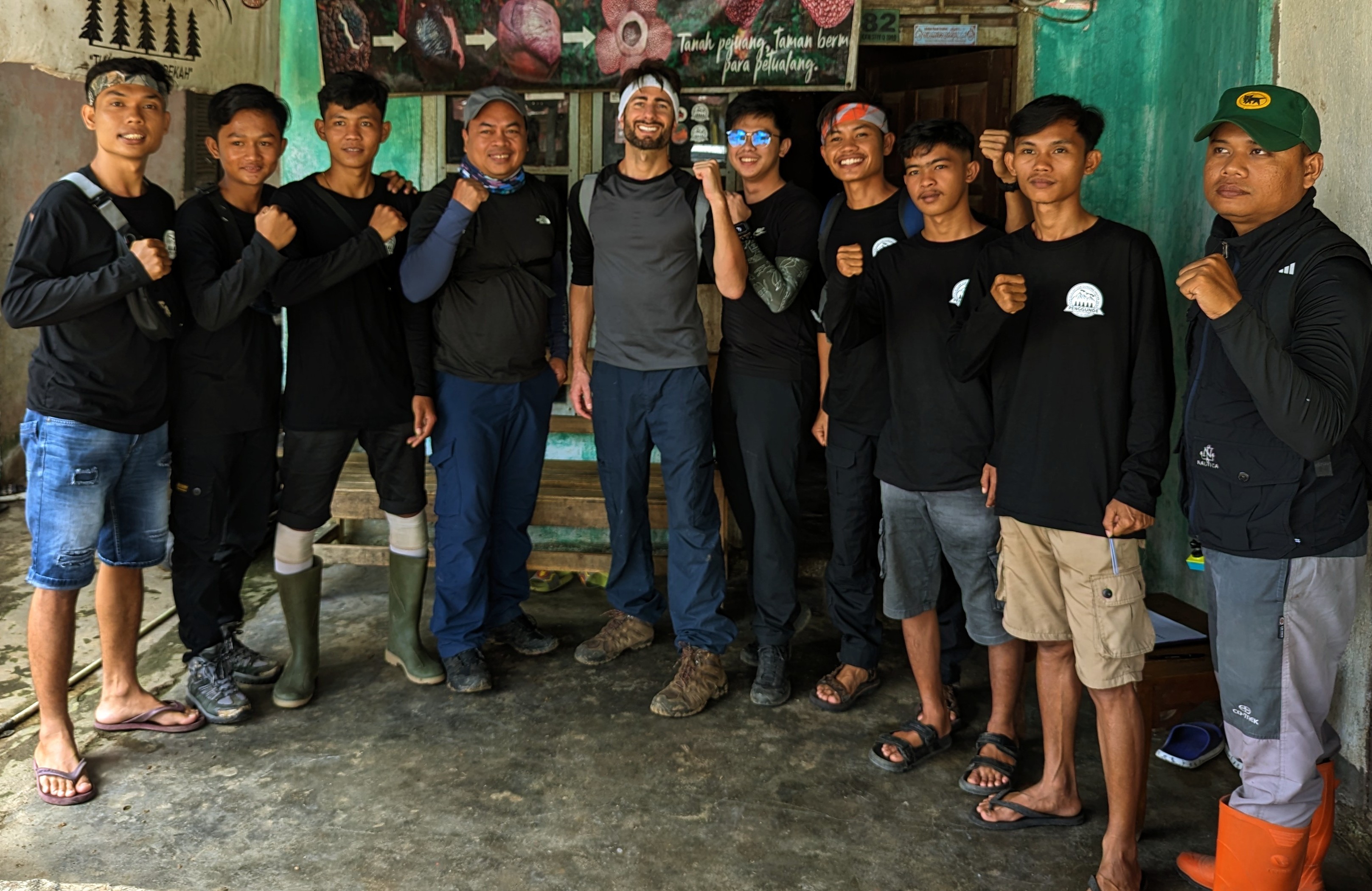 chris and the team with rafflesia arnoldii largest flower in the world sumatra